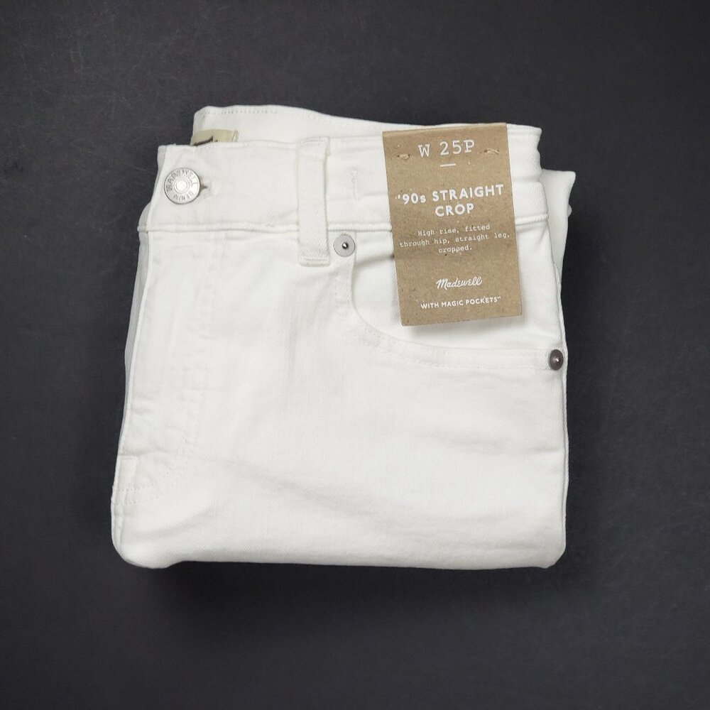 Madewell The Petite '90s Straight Crop Jean in Tile White Women's Size 25P NWT - Picture 16 of 16